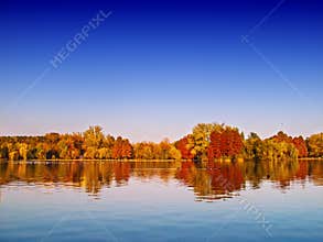 Autumn lake scenery
