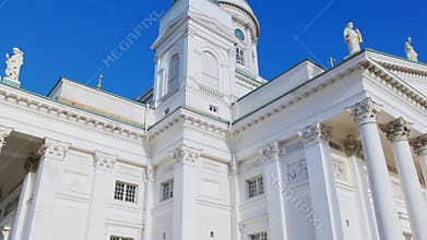 Close-up view of Helsinki Cathedral or St Nicholas`s Church
