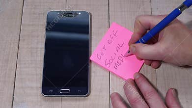 Sticky notes for motivation get off social media