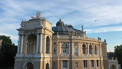 Odessa Opera and Ballet theater in Odessa at morning sunset, Ukraine
