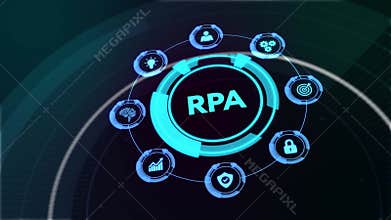 RPA Robotic process automation innovation technology concept. Business, technology, internet and networking concept
