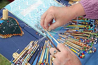 Lacemaking hobby knitting sewing crafting