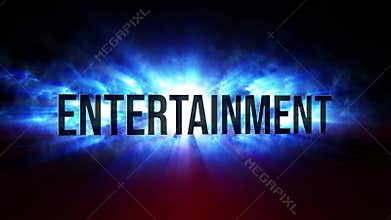 Epic Motion View Entertainment Text Effect With Misty Red And Blue Shine 3D Volume Backlight Rays And Shadow