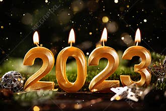 Holiday background Happy New Year 2023.