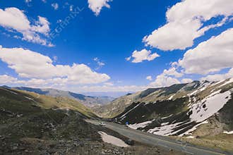 Amazing View to the Mountain Road Babusar Pass in Pakistani Gilgit Baltistan Highlands