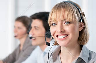 Happy call center operators