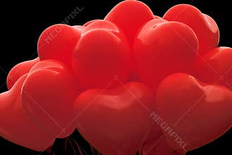 Red heart shaped balloons