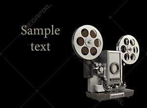 Cinema projector isolated on black