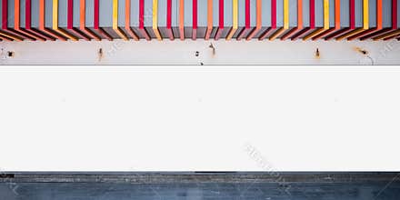 Promotion vinyl long poster fixed on store or city mall wall