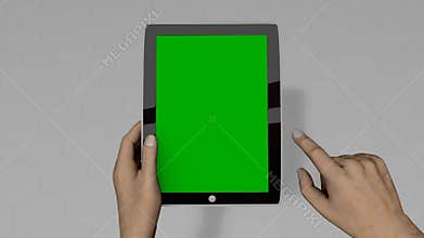 Tablet pc hand gestures, alpha matte.