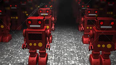 Toy robot army invasion.