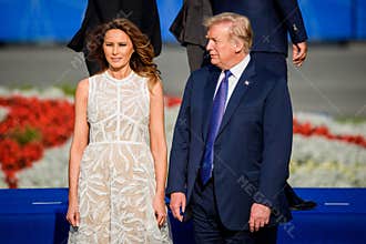 Melania Trump L, First lady of United States of America and Donald Trump R, President of United States of America.