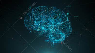 Futuristic human brain interface concept