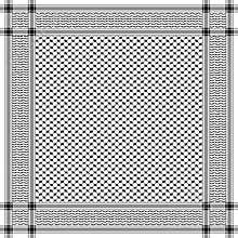 Classical keffiyeh vector pattern. Traditional Middle Eastern headdress. Arabic cotton scarf with houndstooth print and geometric