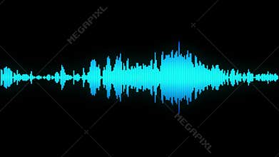 Visualization of voice record, artificial intelligence. Music equalizer, audio waves sound digital player waveform