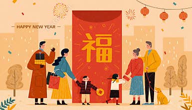 Greeting friends in New Year