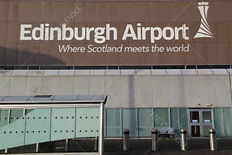 Sign at the Entrance to the Edinburgh Airport