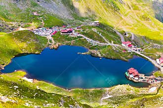Lake and mountain (Balea Lake in Romania)