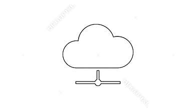 Grey Network cloud connection line icon on white background. Social technology. Cloud computing concept. 4K Video motion