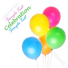 Five colorful baloons