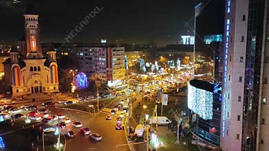 Festive lighting in Ploiesti , Romania , on December 1`st 2020
