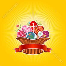 Easter basket, vector