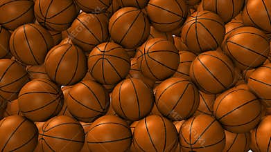 Basketball ball animation filling up spaces.