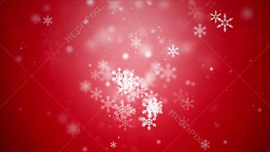 Abstract background the snowflake falling for Christmas celebration and decoration, Snow and particle video overlay on the dark ba