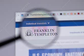 New York, USA - 18 March 2021: Franklin Templeton Investments company logo icon on website, Illustrative Editorial