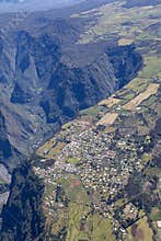 Aerial view of Bois-Court at island La Reunion