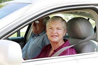 Senior Couple In Car