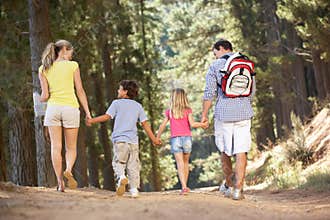 Family on country walk