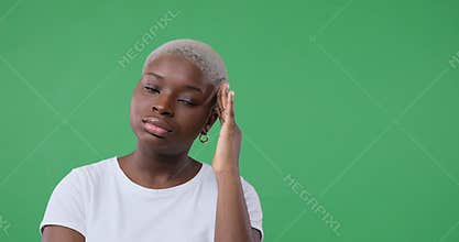 Impatient and bored woman in thoughts