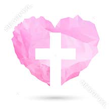 Christian cross icon. Abstract christian logo. Vector religion symbol