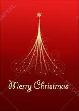 Christmas card with Christmas Tree