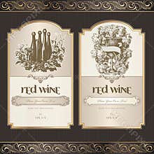 Set of wine labels