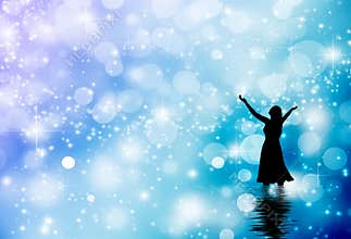 Woman praising