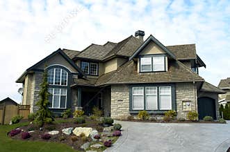 New Home House Exterior Brown Roof
