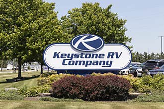Keystone RV Company headquarters. Keystone RV is a subsidiary of Thor Industries and manufacture luxury RVs