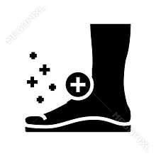 orthopedic insoles tool for flat feet therapy glyph icon vector illustration