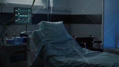 Nobody in empty hospital room prepared for treatment