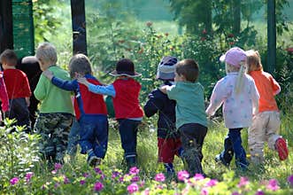 Group of school kids