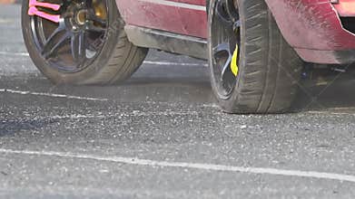 Car emergency braking and rear wheels locked to avoid collision