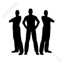 Three men silhouette