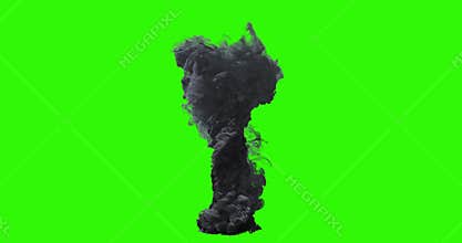 Large Smoke Torando getting created and fading, Green Screen Chromakey 4K
