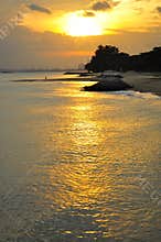 Sunset on East Coast Park beach