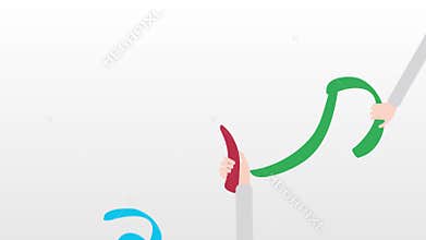 Hebrew Thank you animation - Hand holding handwritten Hebrew letters