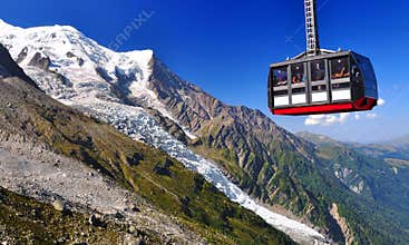 Aiguille du Midi cable car in Chamonix