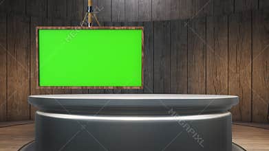 3D Virtual TV Studio News , TV On Wall.3D Virtual News Studio Background