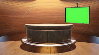 3D Virtual TV Studio News , TV On Wall.3D Virtual News Studio Background